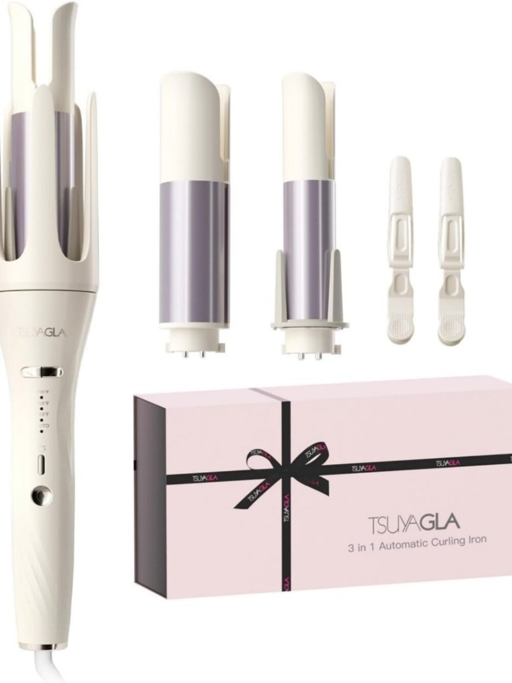 3-in-1 Automatic Curling Iron Set, Versatile Hair Curlers with 1"-1.5" Barrels
